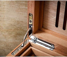 TYUIOO Desktop Cigar Humidor, Cedar & Leather Cigar Box di stoccaggio Bene Seal Design con Vassoio e divisore Regolabile, Vetro igrometro e umidificatore Rettangolo, Tiene 80-100 Sigari