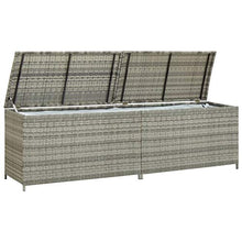 E E-NICES Baule da Giardino in Polyrattan 200x50x60 cm Grigio