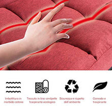 COSTWAY Poltrona Divano, Sedia da Terra con Braccioli e Cuscino, 5 Livelli Regolabili, Multifunzione e Pieghevole, 70 x 56 x 54 cm, Bianco/Rosso/Blu (Rosso)