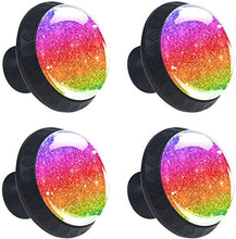 Arcobaleno glitterato multicolore Pomelli per Porta Set di 4 Pomelli per Mobili Manopole per Cassetti Cucina Armadio Vetro