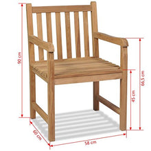 Festnight Set di 2 pz Sedie/Poltrone con Schienale e Braccioli in lgno di Teak Marrone da Pranzo da Giardino/Balcone/Patio/Piscina per Esterni 58x60x90 cm