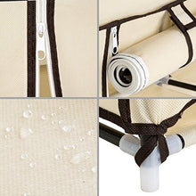 TecTake Armadio Guardaroba Pieghevole Cabina in Tessuto e Asta Appendiabiti | 12 Scomparti | 150 x 175 x 45 cm | -Disponibile in Diversi Colori- (Beige | No. 402527)