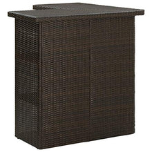 FAMIROSA Tavolo da Bar ad Angolo Marrone 100x50x105 cm in Polyrattan