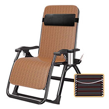YYAI-HHJU Zero Gravity Recliner Sunbathing Folding Recliner with Thick Cushion for Deck Patio Beach Yard Cuscinetto Peso 150 kg Marrone