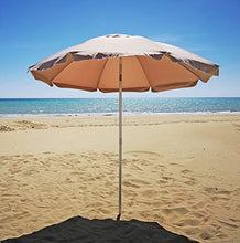 Joy Summer Ombrellone Alluminio 220 cm con Camino Antivento Stecche Fiberglass Spiaggia Bar Lido Ecrù