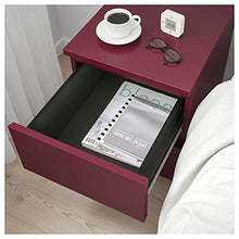 MBI - Cassettiera con 2 cassetti, colore rosso scuro, dimensioni assemblata: 40 x 48 x 55 cm