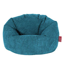 Lounge Pug, Poltrona Sacco 'Classico' con poggiapiedi, Pompon - Egeo Blu