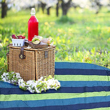 DASIAUTOEM Amaca da Giardino, Amaca in Cotone da Esterno, Amaca da Esterno per Campeggio Viaggio, Portatile Amaca con Massima Capacità di Carico 300 kg per Spiaggia Escursionismo (Strisce Blu)