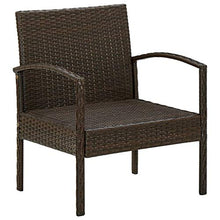vidaXL Sedia da Giardino con Cuscino in Polyrattan Marrone