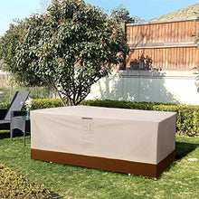 SONGMICS GFC92EC Copertura Protettiva per Mobili Arredamento da Giardino, Tavoli e Sedie da Cortile, per Esterno, Impermeabile, Rettangolare, Beige, 250 x 200 x 80 cm
