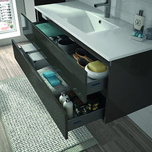 Allibert - Set di mobili da bagno premontati, grigio lucido, con sistema Softclose e lavabo 80 cm
