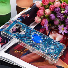 Custodia LG Stylo 6 Squillo della Base del Telefono TPU Brillantini Diamond Liquido Telefono Bumper Case （Amore Blu）