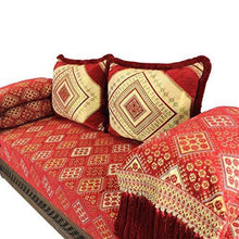 Casa Moro, divano orientale Oman rosso 25 con struttura in stile marocchino, con imbottitura con schienale e schienale - Arredi Casa