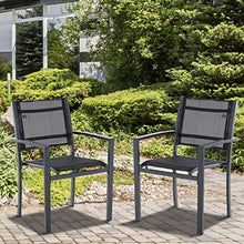 miozzi Set 2 Sedie da Giardino 64x58x87 cm in Textilene Elegance Nero