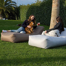 Avalon Pouf a Forma di Letto in Tessuto Tecnico Impermeabile e antistrappo Samba per Esterno Colore Giallo Limone sfoderabile