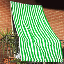 BAKAJI Tenda da Sole Telo Parasole a Righe in HDPE Resistente Protezione UV 90% per Balcone e Veranda Dimensione 150 x 290 cm con Anelli di Aggancio (Verde)