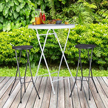 Relaxdays 10020763_46 Sgabello da Bar Pieghevole Set da 2 BASTIAN Resistenti Altezza 80 cm Sedia Alta da Bancone in Plastica Nero