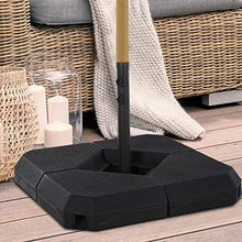miozzi Base per Ombrellone da Giardino 80x80x50 cm in Plastica 60 Litri Nero