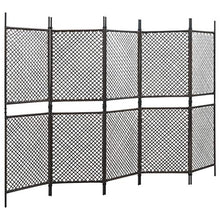 E E-NICES Paravento a Pannelli in Polyrattan Marrone 300x200 cm