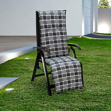 BEO giardino cuscino per sedia a sdraio, Karo 47x168 cm, colore: grigio/nero/multicolore