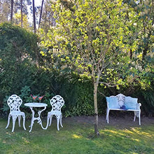Panca bianca in alluminio, resistente per esterni e giardino, fabbricazione artigianale europea.