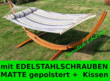 SAS AS-S 320cm Sopporto de Amaca in Legno larice MOD. NAGUA Tutte Vite Inox + Amaca Imbottita + Cuscino