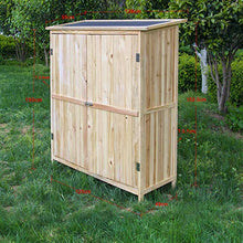 Wiltec Armadio Porta Attrezzi a 2 Ante da Esterno Legno Neutro Ripostiglio da Giardino