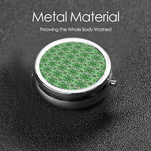 The Roaring Twenties in Green Round Contenitore per pillole a 3 scomparti in metallo per medicina e vitamine, contenitore decorativo per viaggi all'aperto