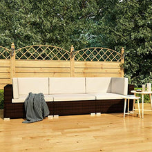 FAMIROSA Set Divani da Giardino 3 pz con Cuscini in Polyrattan Marrone-7265