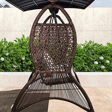 DGHJK Altalena da Portico con Supporto Mobili da Esterno Sedia a Dondolo con ombrellone da Esterno, soffitto Regolabile in Rattan con Poltrona Cuscino