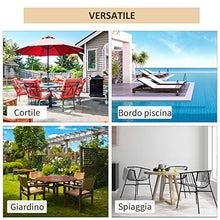 Outsunny Ombrellone da Giardino e Terrazza con Manovella, 18 Stecche e Testa Inclinabile, Ф255cm Bianco Crema