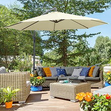 Outsunny Ombrellone Decentrato Giardino Parasole Ferro 3M con Protezione UV Beige