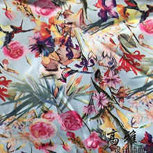 Tessuto decorativo per fiori rosa colibrì, 0,5 m