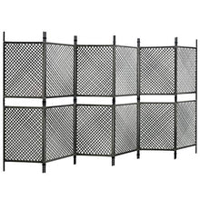 E E-NICES Paravento a 6 Pannelli in Polyrattan Antracite 360x200 cm
