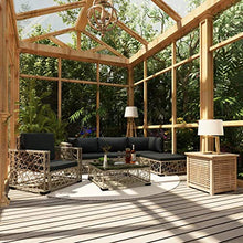 Festnight 6 pz Set Divani da Giardino con Poltrona Polyrattan Grigio,Set Divani Angolari da Giardino in Rattan,Set Divani Modulari da Giardino per Esterno in Rattan,Salotto da Giardino