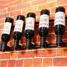 MSF Porta Bottiglie Espositore da Parete in Vetro da Vino con appendino da Parete in Ferro Industriale, espositore per Vino in Stile Bar