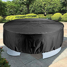 LPO Copertura per Mobili Rotondi Neri, Tavola da Giardino Impermeabile, Resistente Ai Raggi UV E Durevole E Coperchio della Sedia, Adatto per Giardino All'aperto 220 * 90 Cm (Size : 220 * 90cm)