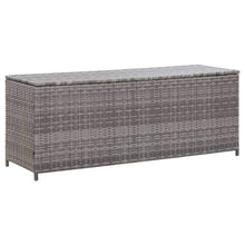Tidyard Baule da Giardino, Baule Contenitore da Esterno in Polyrattan Grigio 150x50x60 cm