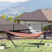 Outsunny Amaca da Giardino Autoportante con Struttura in Acciaio e Cotone Multicolor, Custodia Inclusa