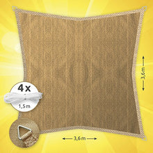 Windhager 10964  Tenda a vela Patio, 3.6 x 3.6 m, colore: canna
