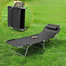 SoBuy® 2 x Sdraio Pieghevole,lettini Prendisole,Schienale reclinabile,Nero,OGS35-SCH,IT