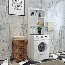 Happy Home - Armadio per lavatrice e bagno, con anta e 3 ripiani, per WC, bagno, balcone, 62,5 x 19,5 x 178 cm, colore: bianco