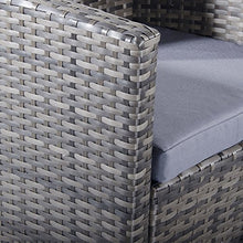 VERDELOOK Salotto Giardino Lipari in polyrattan, 1 Divano, 2 poltrone, Tavolo Grigio Melange