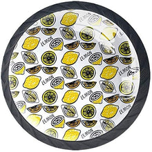 Modello di fette di limoni disegnati a mano Pomelli per Porta Set di 4 Pomelli per Mobili Manopole per Cassetti Cucina Armadio Vetro