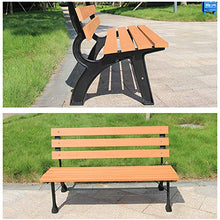 Panca con schienale per terrazza da giardino, panchina per il tempo libero da esterno 2-3 posti in ghisa, sedia da portico in legno di plastica resistente agli agenti atmosferici per mobili da ingre