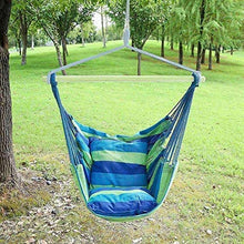 Jilibaba - Sedia a dondolo con 2 cuscini per interni e giardino, colore: Blu