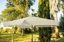 GARDENIA Ombrellone da Giardino a Palo Centrale Diametro 270cm, Palo Marrone Telo Ecrù