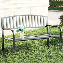 GaoF Panchine da Giardino Park Terrace, panchina in ghisa per Esterni (con Cuscino in Schiuma), panchina Lounge a 2 posti con Schienale e braccioli, panchine Decorative per