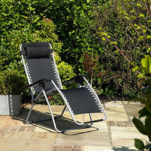 Kingfisher fsgc Gravity Sdraio Reclinabile da Giardino, Colore: Nero