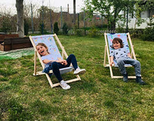 Novamat - Sedia a sdraio per bambini, in legno, pieghevole, da spiaggia, da giardino
